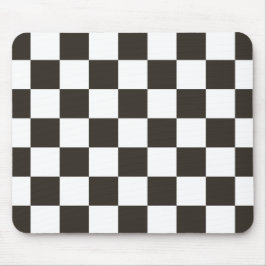 Alfombrilla De Ratón Bandera de verificación (negro y blanco) (patrón d