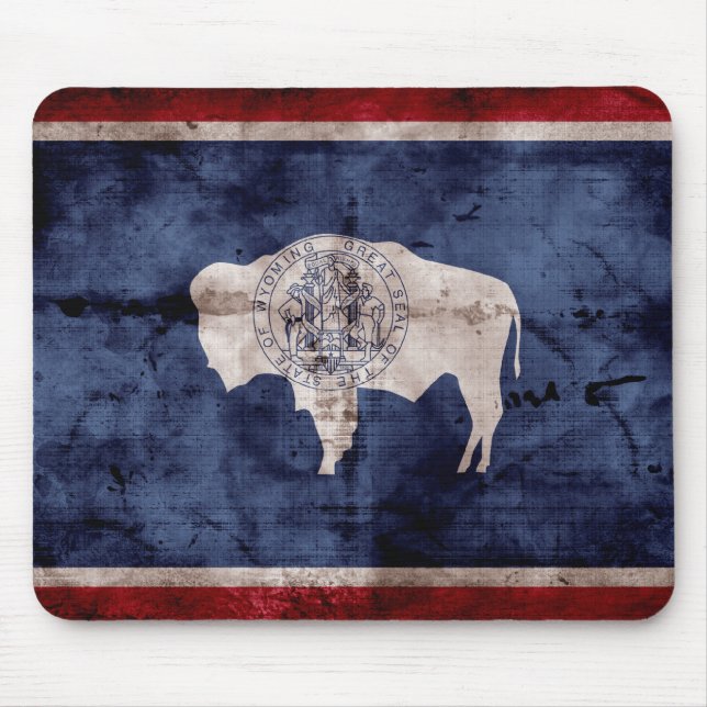 Alfombrilla De Ratón Bandera de Wyoming Weathered (Frente)
