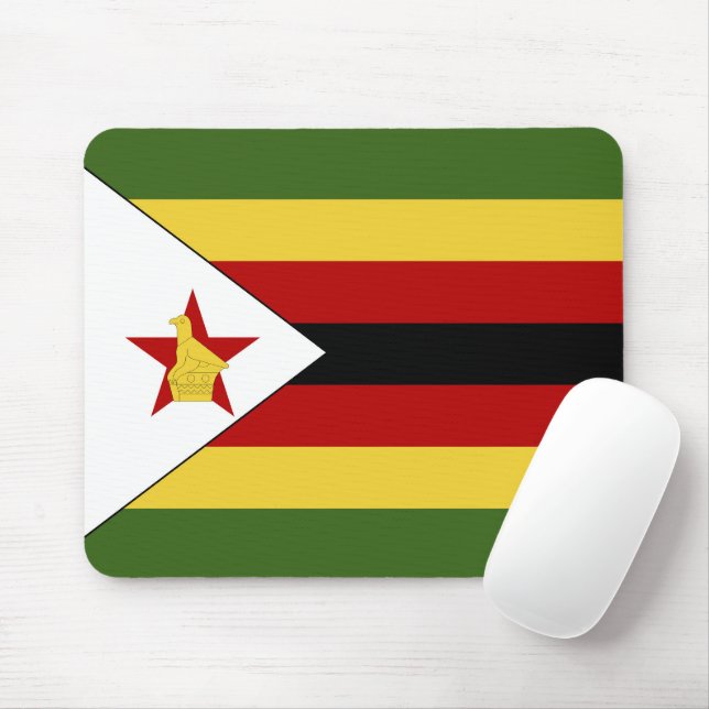 Alfombrilla De Ratón Bandera de Zimbabue (Con ratón)