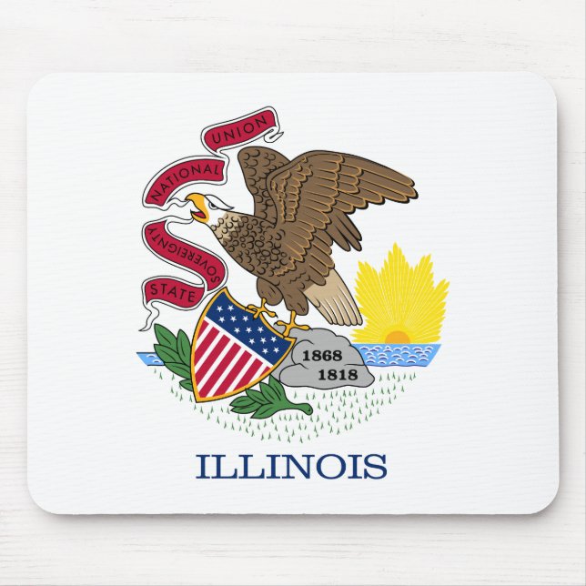 Alfombrilla De Ratón Bandera del estado de Illinois (Frente)