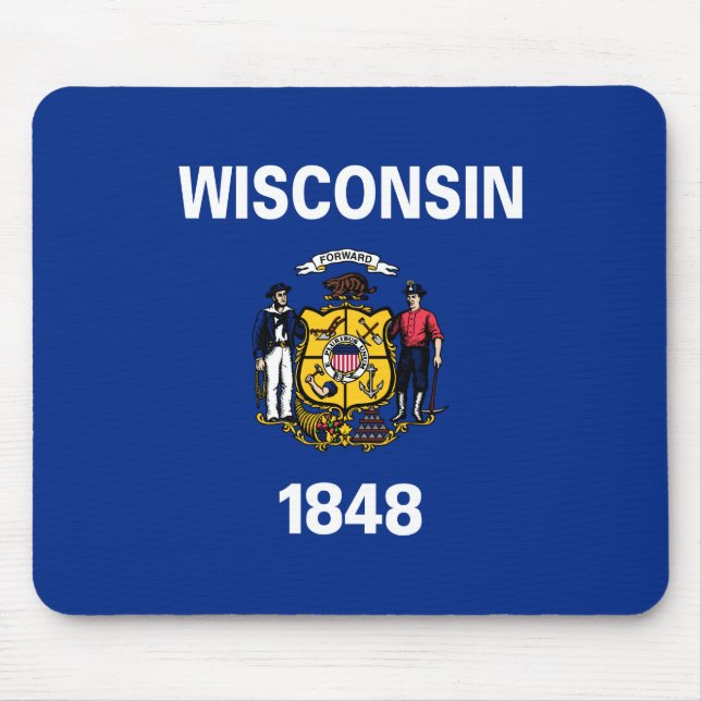 Alfombrilla De Ratón Bandera del Estado de Wisconsin (Frente)