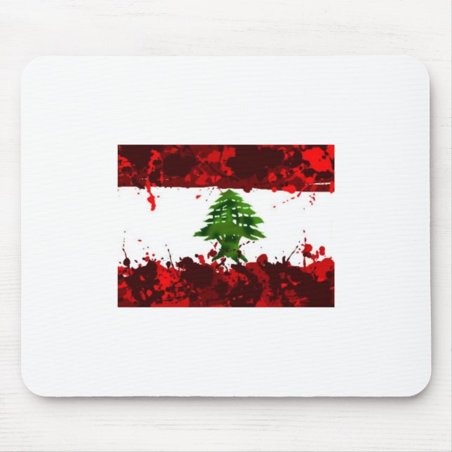 Alfombrilla De Ratón Bandera del Líbano (Frente)