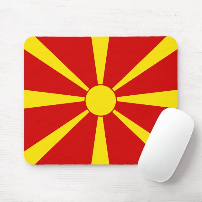 Alfombrilla De Ratón Bandera del Norte de Macedonia (Con ratón)
