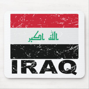 Alfombrilla De Ratón Bandera del vintage de Iraq