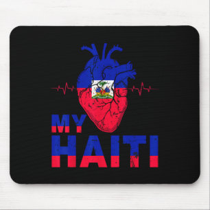 Alfombrilla De Ratón Bandera Día Haitiano Vintage Love Heart Haiti Heri