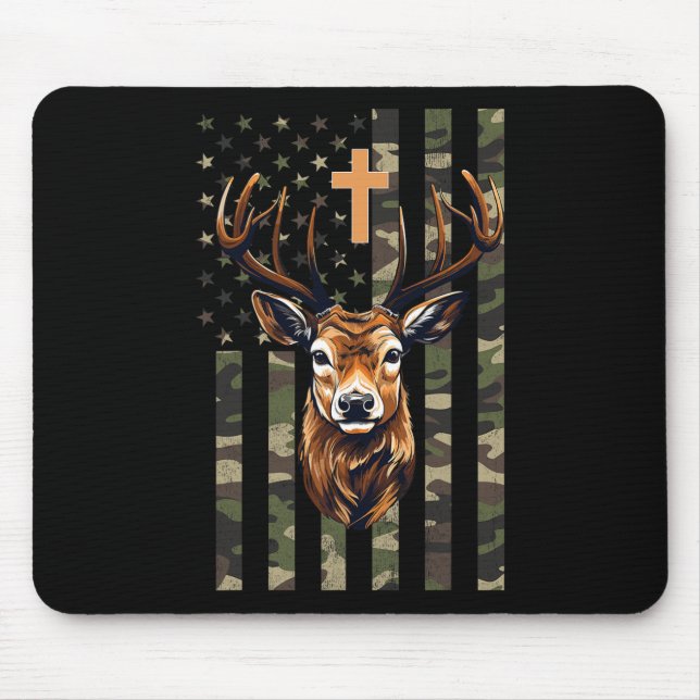 Alfombrilla De Ratón Bandera estadounidense de Camo en Caza de Venados  (Frente)