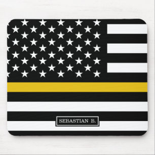 Alfombrilla De Ratón Bandera estadounidense de despachador de policía