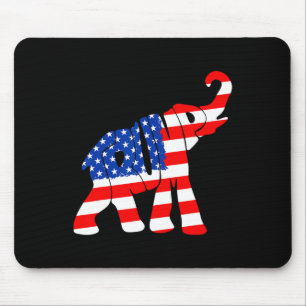 Alfombrilla De Ratón Bandera estadounidense de elefante Trump para muje