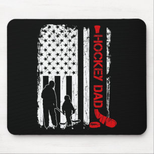 Alfombrilla De Ratón Bandera estadounidense de hockey Dad
