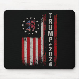 Alfombrilla De Ratón Bandera estadounidense de Trump 2024