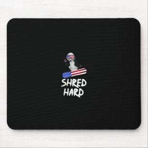 Alfombrilla De Ratón Bandera estadounidense dura Shed Panda Bear Snowbo