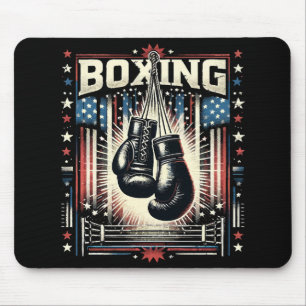 Alfombrilla De Ratón Bandera estadounidense en problemas de boxeo - Box