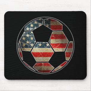 Alfombrilla De Ratón Bandera estadounidense en una pelota de fútbol - B