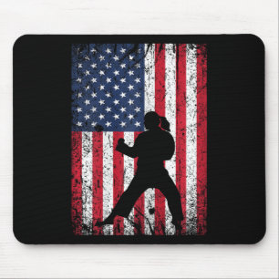 Alfombrilla De Ratón Bandera Estadounidense Karate 4 De Julio Gir Patri