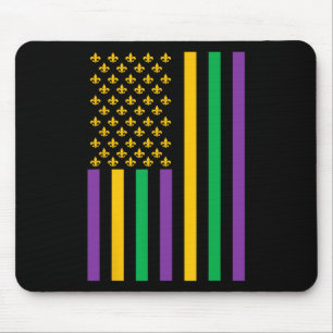 Alfombrilla De Ratón Bandera estadounidense Mardi Gras Mardi Gras Crawf