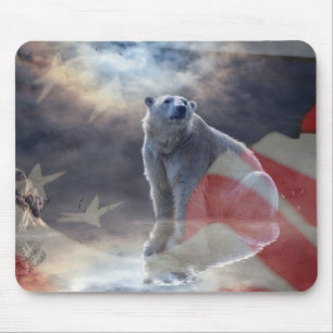 Alfombrilla De Ratón Bandera estadounidense para el polar de Alaska