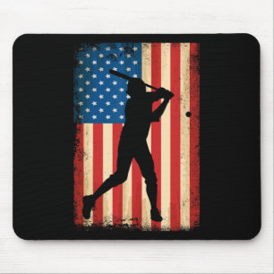 Alfombrilla De Ratón Bandera Estadounidense Patriótica Béisbol, Más De
