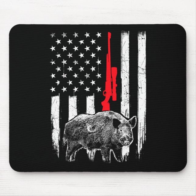 Alfombrilla De Ratón Bandera Estadounidense Patriótica - Caza De Boares (Frente)
