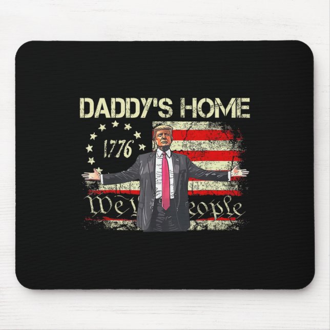 Alfombrilla De Ratón Bandera estadounidense Trump 2024 Casa de papá Nos (Frente)