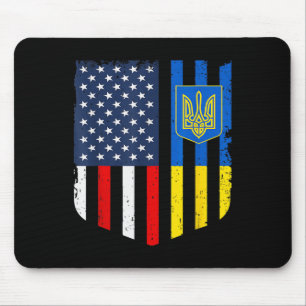 Alfombrilla De Ratón Bandera estadounidense ucraniana Ucrania Estados U