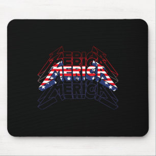 Alfombrilla De Ratón Bandera Estadounidense Vintage Del Rótulo De Rock 