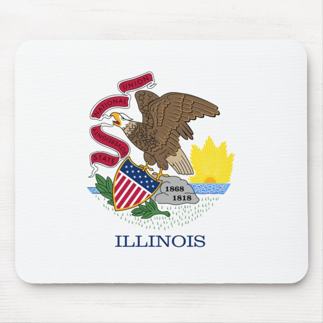 Alfombrilla De Ratón Bandera estatal de Illinois (Frente)
