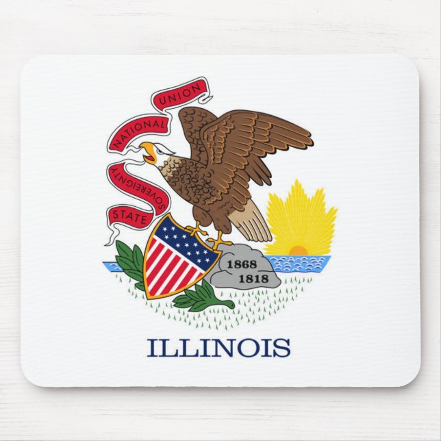 Alfombrilla De Ratón Bandera estatal de Illinois, Estados Unidos (Frente)