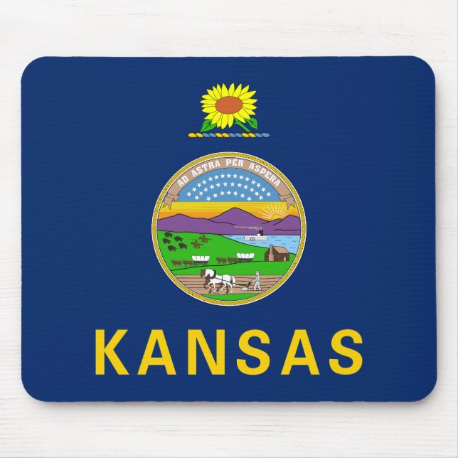Alfombrilla De Ratón Bandera estatal de Kansas (Frente)