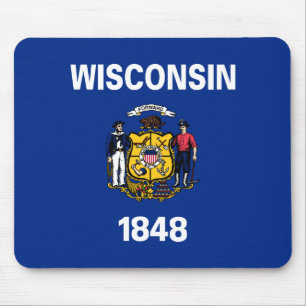 Alfombrilla De Ratón Bandera Estatal Patriótica Wisconsin