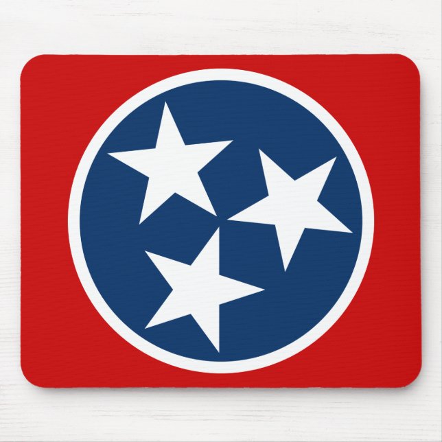 Alfombrilla De Ratón Bandera Estatal Tennessee Estrellas Blancas Azules (Frente)