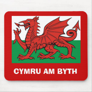 Alfombrilla De Ratón Bandera Galés, "byth de Cymru",    el dragón roj
