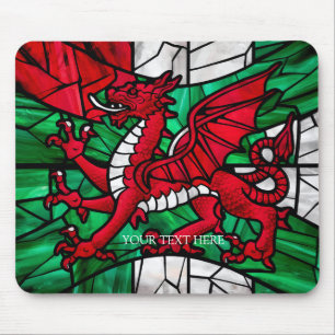 Alfombrilla De Ratón Bandera galesa con dragón rojo