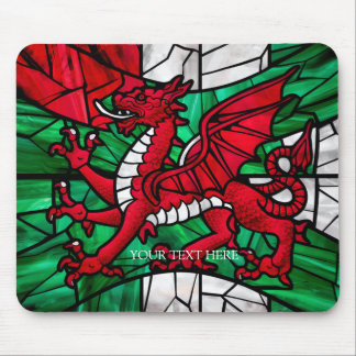 Alfombrilla De Ratón Bandera galesa con dragón rojo