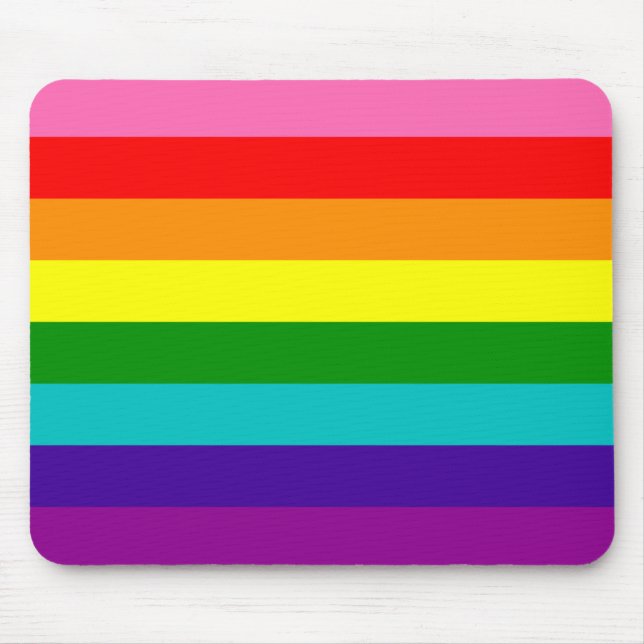 Alfombrilla De Ratón Bandera gay arcoiris LGBT Mousepad (Frente)