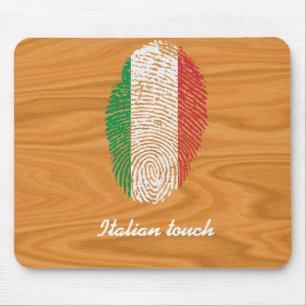 Alfombrilla De Ratón Bandera italiana de la huella dactilar del tacto