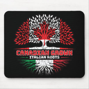 Alfombrilla De Ratón Bandera italiana de raíces de árboles canadienses