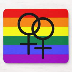 Alfombrilla De Ratón Bandera lesbiana coloreada arco iris del orgullo
