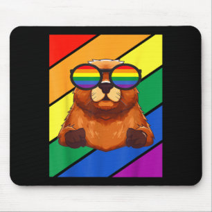 Alfombrilla De Ratón Bandera Lgbtq Mes del Orgullo Gay Mapache Con Lgbt