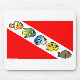 Alfombrilla De Ratón Bandera linda de la zambullida de Scubadorable