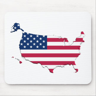 Alfombrilla De Ratón Bandera-Mapa de Estados Unidos