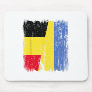 Alfombrilla De Ratón Bandera media Bélgica Ucrania Herencia belga ucran