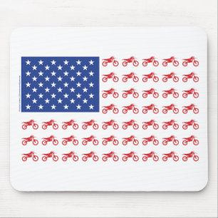 Alfombrilla De Ratón Bandera-Moto-Cruz