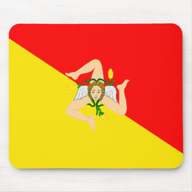 Alfombrilla De Ratón Bandera Mousepad de Sicilia (Frente)