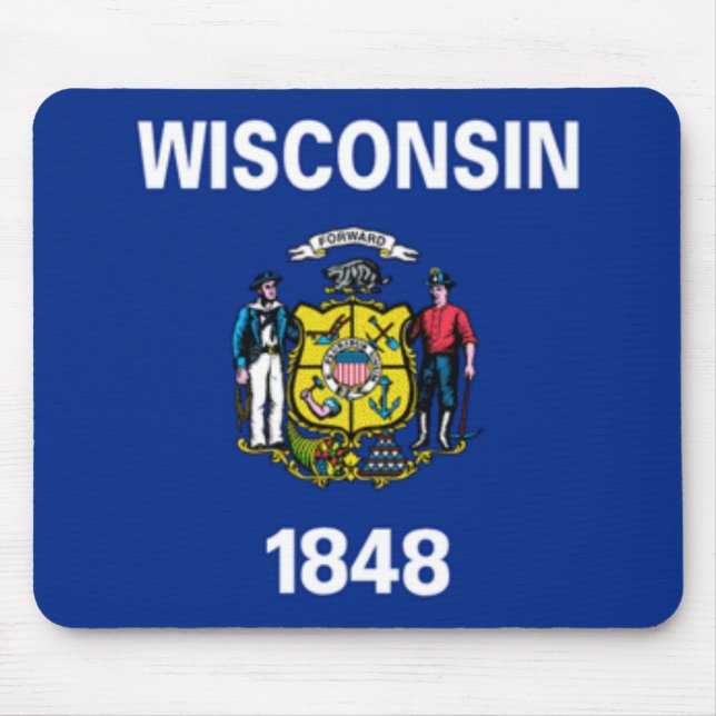 Alfombrilla De Ratón Bandera Mousepad de Wisconsin (Frente)