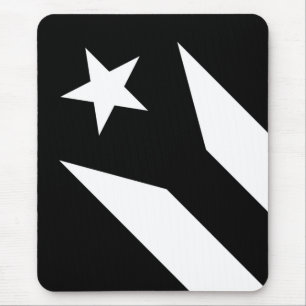 Alfombrilla De Ratón Bandera negra de Puerto Rico