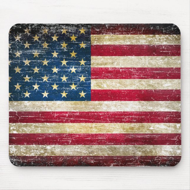 Alfombrilla De Ratón Bandera norteamericana de Grunge (Frente)