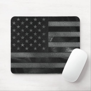 Alfombrilla De Ratón Bandera norteamericana negra