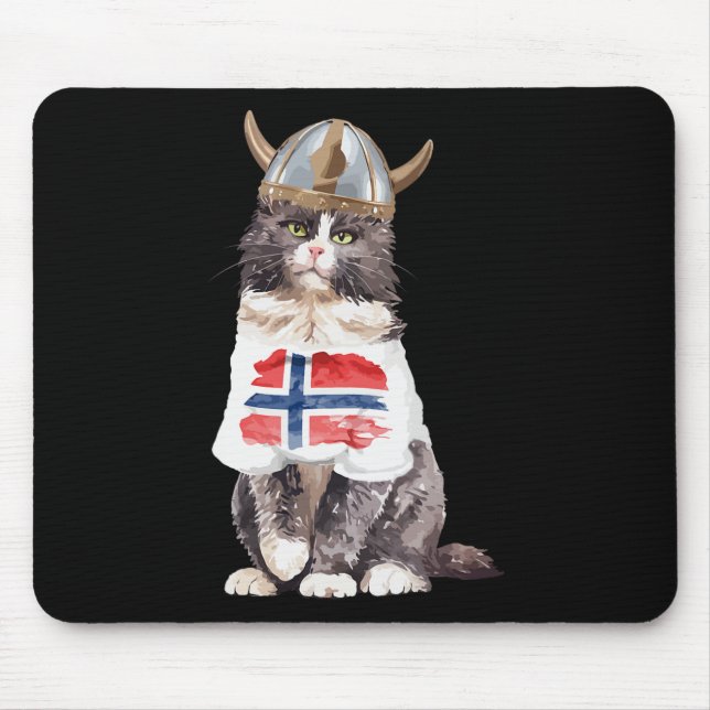 Alfombrilla De Ratón Bandera noruega de gato forestal (Frente)