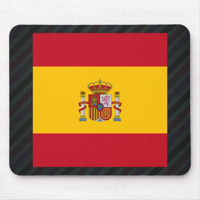 Alfombrilla De Ratón Bandera oficial de España en rayas (Frente)