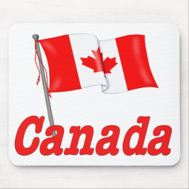 Alfombrilla De Ratón Bandera ondulante de Canadá
